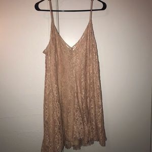Tan Zara Mini Lace Dress!